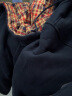 BM卫衣外套女2024厚款加厚秋冬季时尚百搭内里红色格子拉链连帽外套 藏青色 均码 晒单实拍图