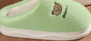 安尚芬棉拖鞋女士秋冬季新款室内家居月子鞋厚底防滑保暖加绒棉鞋 绿色【卡通熊】 38-39 适合37-38 实拍图