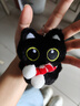 小黑猫书包包挂件可爱毛绒公仔钥匙扣玩偶汽车挂饰品链学生送礼物 红白围巾-大眼黑猫 实拍图