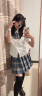 婍妡两件套jk制服套装甜辣衬衫上衣女短袖泡泡袖纯欲衬衣百褶裙 [套装]收腰衬衫+领结+百褶 M 94-106 实拍图