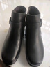红蜻蜓冬款保暖防滑皮鞋妈妈棉靴加绒短靴中老年棉鞋 WTC42927黑色36 实拍图