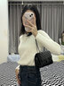 LDBE气质打底衫女春季2025新款内搭加绒加厚修身毛衣针织衫百搭上衣服 杏色【加绒加厚】 S 实拍图
