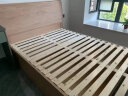 PADEN白蜡木纹全实木床原木风现代简约1.8米1.5米北欧高箱储物双人床 实木单床（静音床板） 1500*2000mm 晒单实拍图