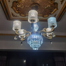 普亿照明（PUYI） 欧式吊灯客厅吊灯简欧后现代创意卧室餐厅灯轻奢水晶灯别墅套餐 A款15头+配防尘罩+包安装 三色变光led灯泡 实拍图