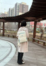 OSOCE双肩包女士大学生书包男士背包高级设计旅行电脑包2024新款 蓝色 实拍图