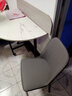 虞萌馨迪餐椅简约现代轻奢椅子家用靠背椅北欧餐桌椅麻将椅咖啡椅酒店凳子 灰面+灰背+黑色腿 实拍图