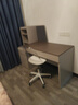 林氏家居书桌学习桌子电脑桌伸缩书桌椅书柜一体卧室化妆写字桌办公桌OV1V 灰色| 书桌+电脑椅 实拍图