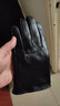 曼琪魅雅真皮手套男薄款女开车骑行短款触屏韩版简约时尚打孔透气羊皮手套 男款黑色【薄款】 L适合男士一般手掌佩戴 实拍图