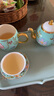 万仟堂（Edenus） 万仟堂茶盘陶瓷茶托日式简约茶台长方形单层干泡储水茶承 四季盘 春(不含茶具)古绿釉 312*217*17 实拍图