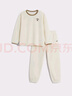 Gap男童LOGO摇粒绒睡衣睡裤两件套家居服套装889906 米白色 120cm(XS)亚洲尺码 实拍图