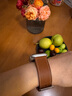 istrap苹果手表表带真皮爱马仕同款牛皮适用apple watch表带S10/9/8/7/6/5/SE男女士iWatch ultra2手表带 浅棕白线丨银色配件 40/41/42MM表盘【适用Wat 实拍图
