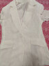 娜尔思（NAERSI）丝绸外套七分袖白色上衣西装领中长款时尚西装2024春季新款 白色 M 晒单实拍图