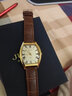聚利时邢菲同款复古休闲皮带小众酒桶手表女士学生考试石英情侣表JA-703 金壳男款【原装针扣】 +原装礼盒+电池2 实拍图