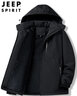 JEEP SPIRIT吉普棉服男冬季连帽韩版潮流外套男士加绒棉衣男装 黑色 4XL  实拍图
