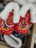 拉米奇骐宝宝学步鞋0-1岁加绒保暖虎头鞋秋冬季软底防滑满月百天老虎棉鞋 红色加绒虎头鞋 14 码内长12cm 实拍图