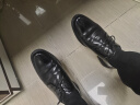 蜘蛛王男鞋皮鞋男士商务休闲鞋英伦时尚百搭低帮系带正装鞋 黑色 41  实拍图