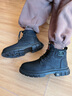 海澜之家马丁靴子男鞋秋冬季新款复古中高帮工装靴加绒保暖英伦风短筒皮靴 黑色 41 实拍图