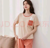 顶瓜瓜顶呱呱睡衣女纯棉春夏短袖情侣可外穿家居服套装女彩棉米女175 实拍图