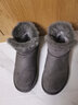 红蜻蜓雪地靴冬款厚底羊毛加绒短靴女鞋防寒保暖女雪地女棉鞋WLC43471 灰色 36 实拍图