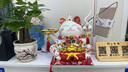 侑家良品生意兴隆招财猫 存钱罐托盘招财摆件 玄关收银装饰 乔迁送礼 11寸 实拍图