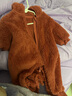 papa爬爬秋冬新款男女宝宝动物造型爬服抱抱绒连体衣婴儿保暖哈衣 橘红色 66cm 实拍图