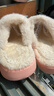 朴西冬季防水可拆卸棉拖鞋女士保暖室内厚底防滑可外穿 浅粉 40-41 实拍图