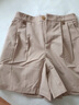 茵曼（INMAN）百搭休闲裤女春夏季舒适高腰遮胯显瘦A字短裤子 土卡其 29  实拍图