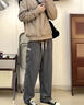 真维斯裤子男款士秋冬季加绒加厚灯芯绒休闲美式保暖宽松大码直筒长裤 9201灰色 XL （建议130-150斤） 实拍图