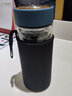 富光玻璃杯双层男女大容量耐热水杯便携过滤泡茶杯子定制印字logo 500ml蓝色 实拍图
