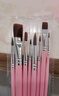 六品堂水粉画笔丙烯水彩笔套装美术生专用绘画尼龙毛笔刷粉色杆水彩笔初学者学生工具 实拍图