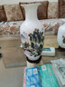 悦灵美 景德镇陶瓷大号落地花瓶插花新中式家居客厅玄关工艺品装饰摆件 高37CM-山川秀色冬瓜瓶+木底座 实拍图