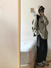 牧唯裤子男女春秋夏季新款直筒垂坠感工装运动宽松休闲阔腿百搭长裤子 259黑色（棉） XL 实拍图
