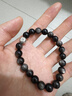 金石灵天然黑曜石手串银曜石足银六字真言水晶手链本命年送男女生日礼物 实拍图