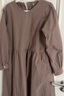 无印良品（MUJI）女式 法兰绒抽褶连衣裙 美拉德纯棉起毛宽松长裙子秋冬 BC08CC3A 浅灰棕色 S 155/80A 实拍图