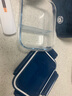 欣美雅（xinmeiya）上班族微波炉饭盒可加热玻璃饭盒保鲜盒碗便当盒分格餐盒保温饭盒 【小熊包+餐具】两隔1020+ 400ml 实拍图