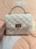 CHARLES&KEITH菱格链条手提斜挎包小方包包女包生日礼物CK2-50701608 Cream奶白色 S 实拍图