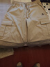 骆驼（CAMEL）直筒梭织工装长裤女防泼水百搭伞兵裤 C24CA6L6619 淡卡其 XL 实拍图