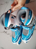 米高轮滑鞋儿童溜冰鞋直排轮可调尺码透气培训初级教学生用旱冰鞋MI0 蓝K8套装（锁轮款） BFML M (推荐鞋码31-34内长20-22.5cm) 实拍图