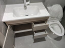 NENE日本浴室柜陶瓷一体盆组合洗漱台实木卫生间洗脸池奶油风洗手盆镜 81cm【抽拉龙头】-智能镜柜款 实拍图