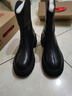 大东时装靴女鞋2025冬季新款时尚休闲后拉链粗跟高跟圆头D0145 黑色 38 实拍图