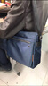 莫奈德品牌单肩包男尼龙布横款背包斜跨包多功能休闲男士帆布包 蓝色 实拍图