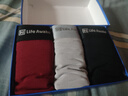 海澜之家（HLA）男士内裤男纯棉10A抗菌四季通用男生平角短裤头冰丝莫代尔内裤衩 10A抗菌新疆棉-深红/浅灰/黑色 3条 3XL /185(体重170-190斤) 实拍图