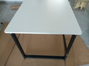 馨美凯电脑桌台式家用简易书桌办公桌简约现代工作台租房卧室学习写字桌 【单桌1.6cm厚桌面】黑架+暖白色 长140cm*宽80cm*高74cm 实拍图