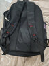 袋鼠双肩包男士背包大容量行李旅游包学生书包女初中商务笔记本电脑包 黑色配蓝标 实拍图