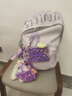 回力同款双肩包森系书包ins大容量纯色初中大学生电脑包韩版背包 紫色带挂件 实拍图