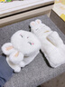 柳欣 手套女秋冬季可爱兔子翻盖半指露指加厚防寒保暖手套学生日礼物 白色 均码 实拍图