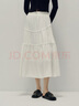 森马（Semir）半身裙女高腰松紧腰宽松A字塔裙优雅显高秋花边长裙温柔甜美 本白10102 M 实拍图