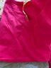 艾路丝婷夏装新款T恤女短袖上衣韩版修身体恤TX3560 玫瑰红色 3XL 实拍图