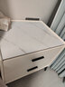 轻奢岩板床头柜卧室床头柜简约现代主卧家用储物收纳柜整装床边柜 米白色（双抽）48cm高 50cm宽*40cm厚 实拍图
