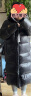 鸭鸭（YAYA）羽绒服女过膝长款2023年冬季新款加厚连帽保暖极寒外套 黑色 2XL 实拍图